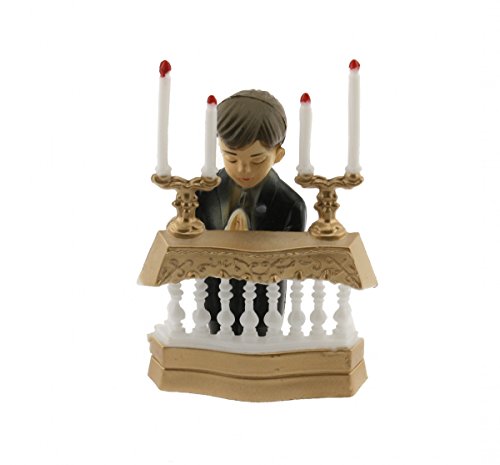 2 Communion Plastic Statue Cake Decoration Boy at alter with candelabras