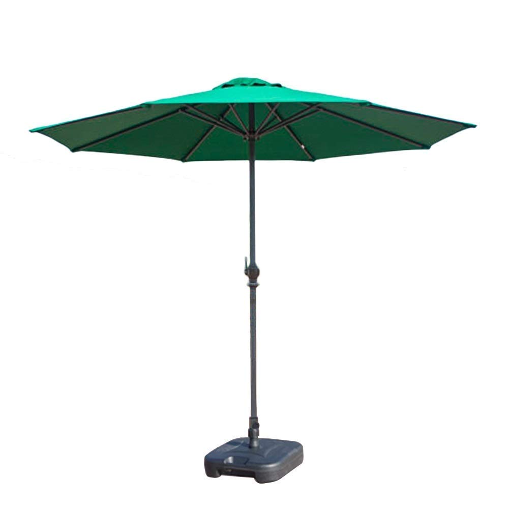Ombrellone da Tavolo per Mercato Esterno da 9 Piedi per Patio/Cortile con manovella, palo in Ferro Robusto Anti-UV Impermeabile in Poliestere