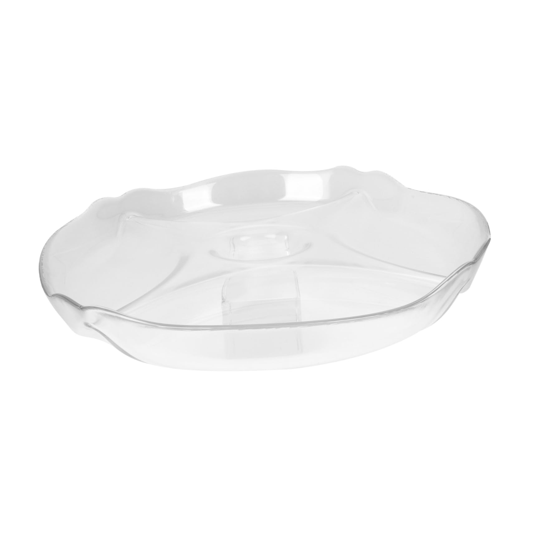 ABOOFAN Verre Assiette à Compartiments, Séparation des Aliments, Style Nordique, Design Empilable, Service Élégant, pour Maison et Repas Occidentaux