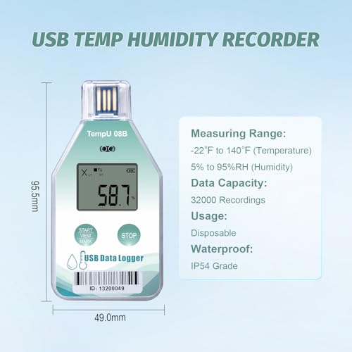 Registrador de datos de temperatura USB que genera informes automáticos PDF para laboratorios 5
