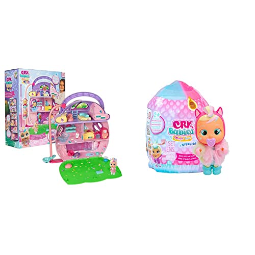 Cry Babies Magic Tears Dreamy's Mega House, Dreamy character Dolls House with +25 Accessories & Icy World Keep Me Warm | Collectible surprise Doll that Cries with 7 Accessories