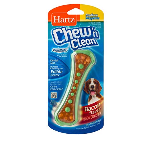 Hartz Chew ‘n Clean Dental Duo Dog Chew Toy, Bacon