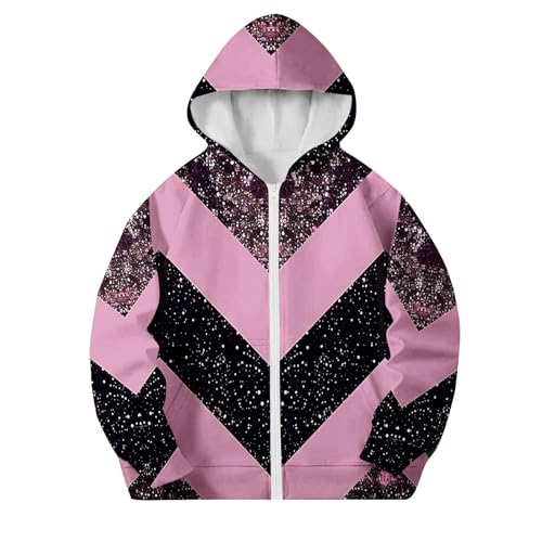 Zipper Up Hoodies for Girls and Boys Color Block Long Sleeve Outwear Loose Fits Children Fall Jacket 4-12 Years