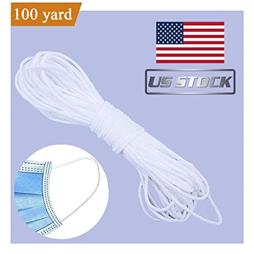 Elastic Strap White Earloop Cord 1/8 inch Ear Tie Rope Handmade DIY Bands