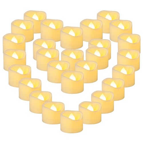 Image of 36 Pack 1.5 inch x 1.2 inch Tea Light Candles Battery Operated, Flameless Flickering LED Tealight Fake Votive Candles, Outdoor Flicker Electric tealights Bulk for Wedding Halloween Christmas Decorations