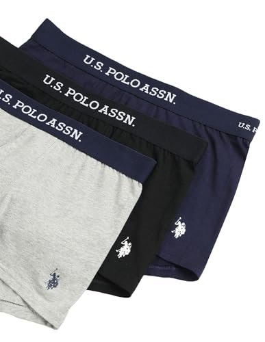 Image of U.S. Polo ASSN. Mens OET13 Anti Microbial Solid Underwear Trunks - Pack of 3