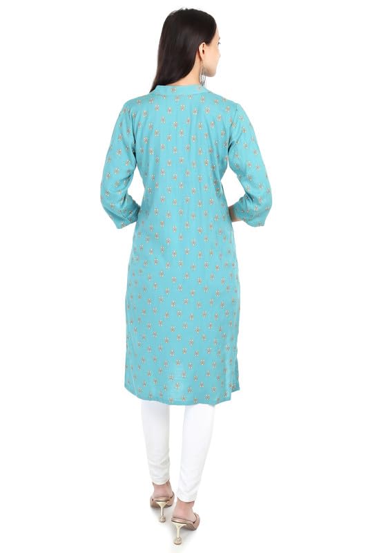 Image of Women's Rayon Kurta - Ethnic Wear Straight Kurti for Daily, Office & Festive Use