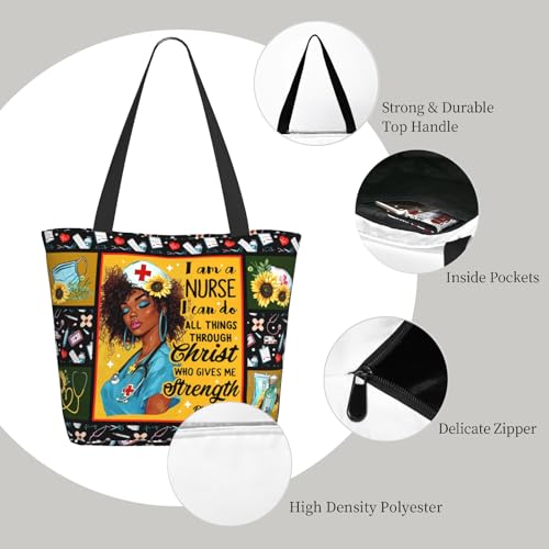 Tote Bag para Mujer Bolsa Reutilizable con Cierre miniatura 7