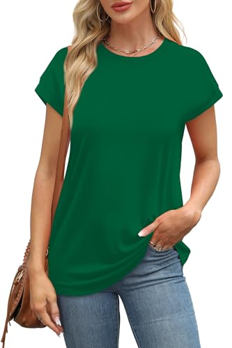 Image of Alaroo Womens Summer Tops Short Sleeve Shirts Crew Neck Cute Trendy Tunic Blouses (S-3XL)