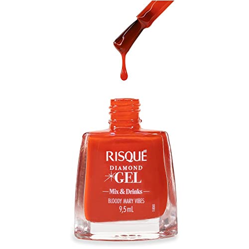 Esmalte Diamond Gel Mix & Drinks Bloody Mary Vibes Vermelho 9,5Ml, Risqué
