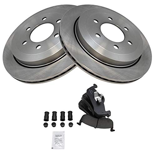 Image of TRQ Rear Ceramic Brake Pad and Rotor Set