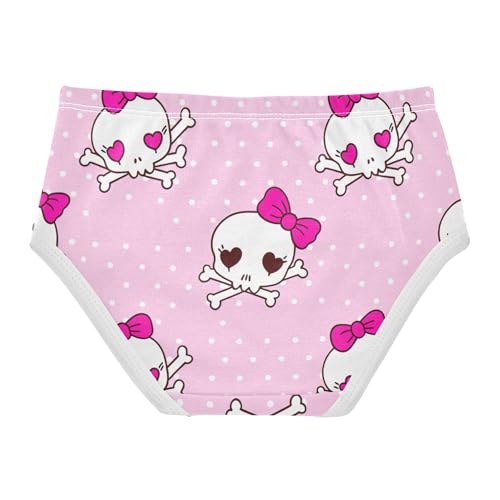 Cute Skulls Pink Girl Panties Cute Toddler Underwear Floral Cotton Animals Undies Kids Briefs 2t2
