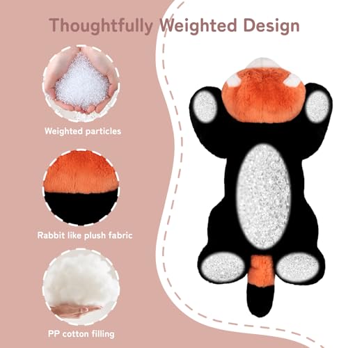 Image of Niuniu Daddy Red Panda Weighted Stuffed Animals, 20 Inch 3.3 lbs Weighted Plushies, Heavy Calming Body Pillow for Sleeping, Sensory Lying Lap Pad Toy Huggable Gift for Kids and Adults