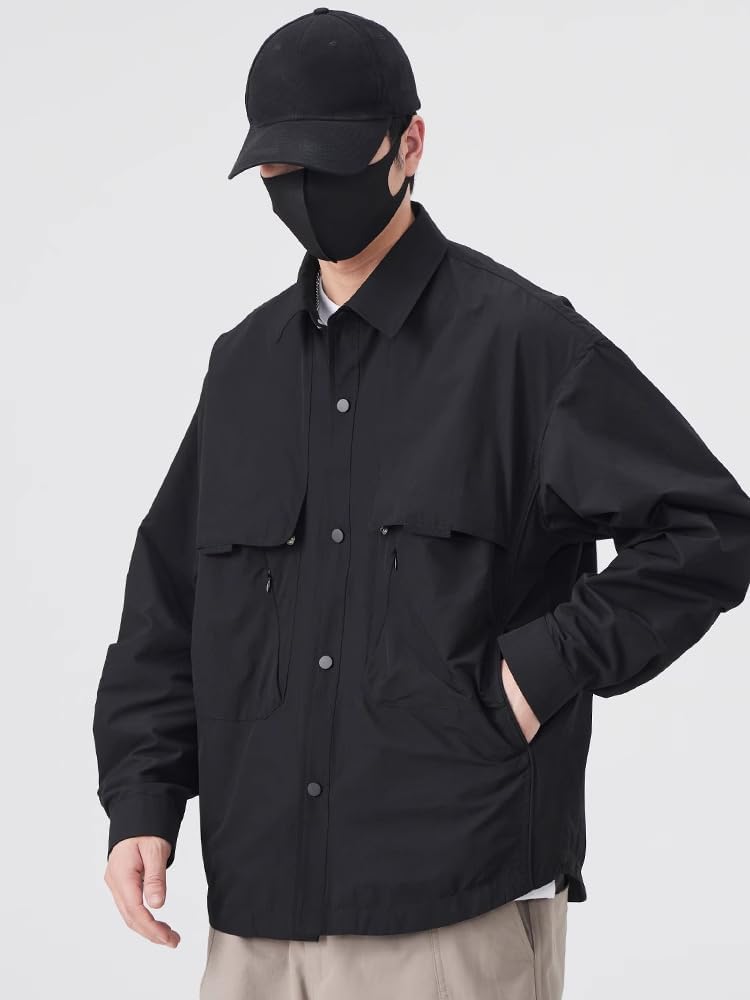 Men's Collar Jacket, Loose Work Casual for Spring and Fall