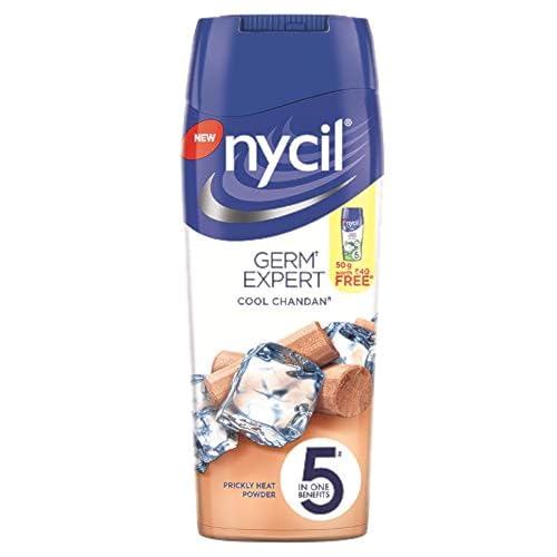 Nycil Cool Chandan Instant Cooling - Prickly Heat Powder with Sandalwood Frgrance - 150g