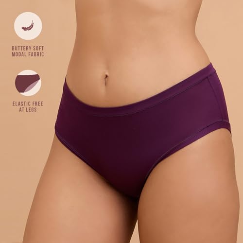Image of NYKD (NYP383 Super Soft Modal Hipster Panty for Women | Medium Rise & Medium Coverage | Anti-Chafing, Rash-Free Comfort with Super Soft Elastic | All-Day Wear