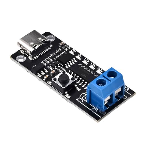 Image of USB Type-C Trigger Module 100W 5A with LED Voltage Indicator | Adjustable 5V 9V 12V 15V 20V Output Testing Unit | DIY Power Supply Tester Board for Electronics Projects