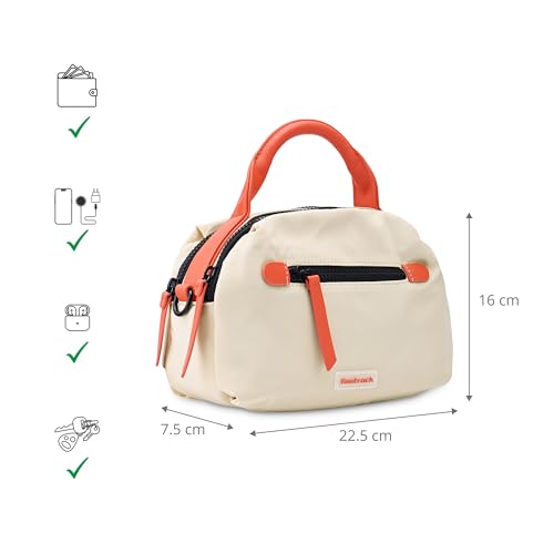 Image of Fastrack Sling Bag for Men & Women | Medium Nylon Sling with Colorblock Design, Zipper Closure, Webbing Strap & Detachable Sling | 2 Compartments with Internal Utility Pockets for Everyday Use