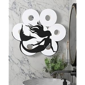 Mermaid Metal Wall Toilet Paper Storage,Black Toilet Tissue Holder,Decorative Metal Paper Holders,Cute Toilet Paper Storage for Bathroom,Wall Toilet Paper Organizer Hold Extra 8 Rolls Mermaid Metal Wall Toilet Paper StorageBlack Toilet Tissue HolderDecorative Metal Paper HoldersCute Toilet Paper Storage for BathroomWall Toilet Paper Organizer Hold Extra 8 Rolls
