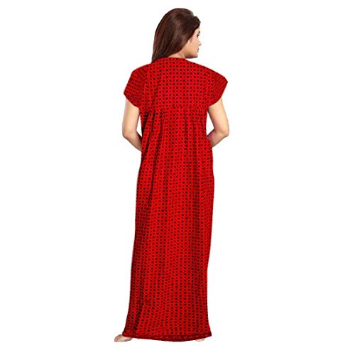Image of YUKATA Nighty for Women Cotton Printed Maxi Gown Ankle Length Nighty Night Dress Gown for Women Maxi - Free Size (Pack of 2)