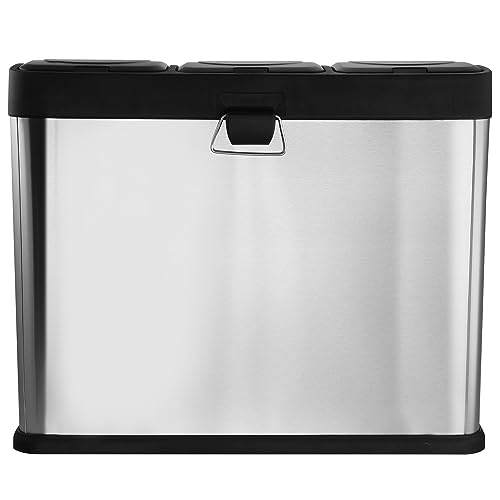 Caneca de basura rectangular de acero inoxidable 12 gal miniatura 2