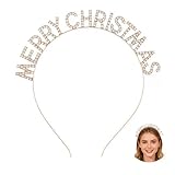 Agréable à porter : le bandeau de Noël est fabriqué à partir d'un alliage de haute qualité et de strass, respectueux de l'environnement et doux pour la peau. Les strass scintillent magnifiquement, sont plats et décorés de rivets. L'alliage est robuste et résistant à la lumière. La taille unique s'adapte à toutes les formes de tête et à toutes les coiffures.