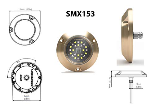 Lumishor, Smx153 Eos, Full Color Spectrum Color Change, Underwater Led Boat Light, 4000 Lumens 30-0319 #TOP2