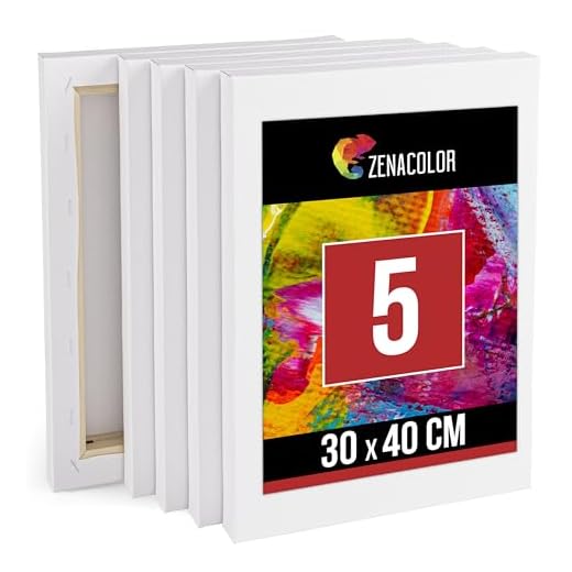 Set de 5 Lienzos para Pintar de 30x40cm - Canvas Lienzo - Para Todo Tipo de Pintura: Acrílico, Oleo, Acuarela - Lienzos 100% Algodón sin Ácidos con Bastidor de Madera para Telas Blancas