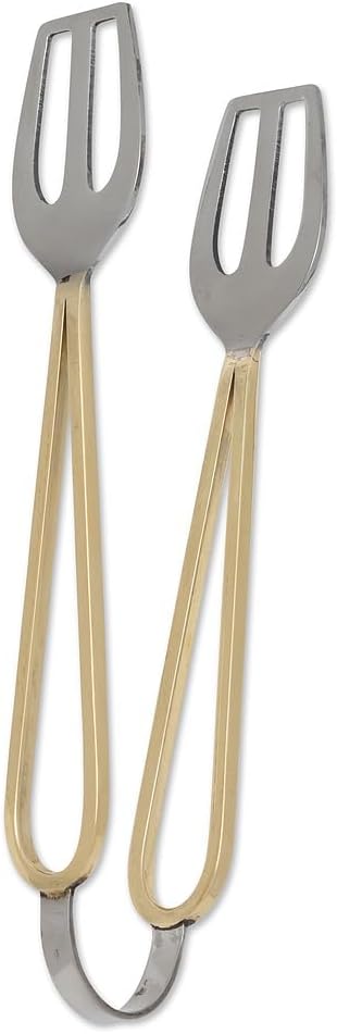 8 in. Loop Handle All Purpose Tongs Brass & Stainless Steel