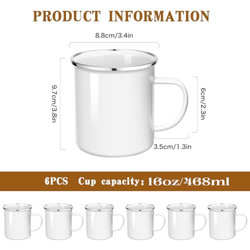 Taza esmaltada sublimación 16oz con borde plata miniatura 2