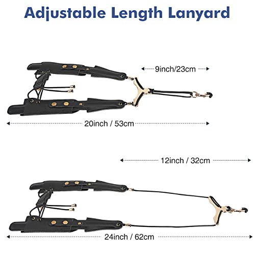 saxophone shoulder strap double shoulder leather adjustable sax strap with metal beam amp sturdy adjuster reduce neck stress good comfort for altotenorbaritonesoprano saxophone