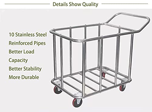 Cesto portabiancheria, carrelli portabiancheria con Maniglia, Carrello portabiancheria con Ruote per impieghi gravosi, (400L), Carrello portabiancheria per organizzazione e stoccaggio o Carr