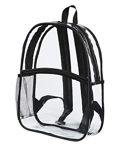 BAGedge Clear PVC Backpack, BLACK, One Size