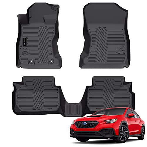 Auxko Alfombrillas para todo tipo de clima aptas para Subaru WRX 2022 2023, revestimiento de goma TPE, juego de accesorios WRX, protectores para todas las estaciones, tapetes antideslizantes sin olor