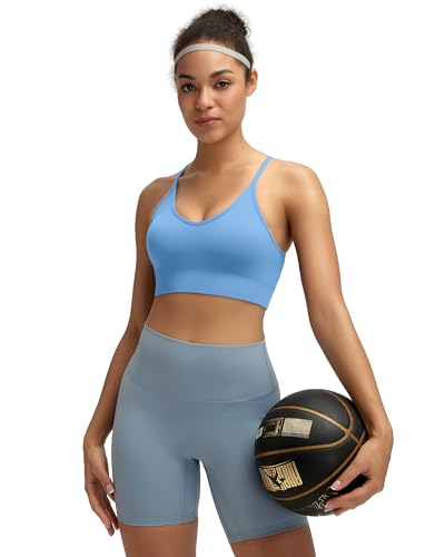 Image of RUNNING GIRL Sports Bras for Women,Sexy Crisscross Back Seamless Supportive Sports Bra Medium Support with Removable Pads