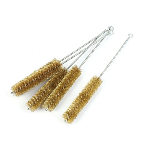 Image of uxcell 5pcs 25mm Dia Brass Wire Tube Brush Cleaning Tool 30cm Length