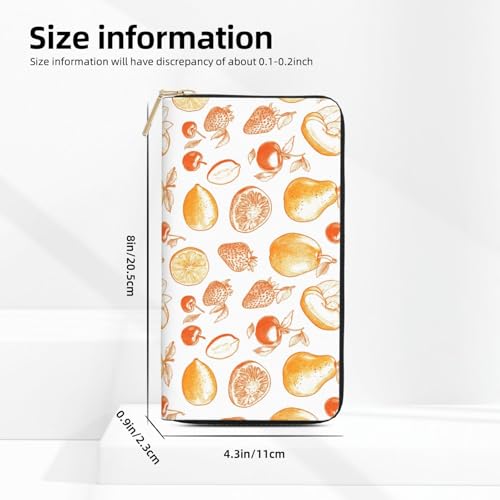 Sketch Fruit Yellow Print Wallet Women, Leather Bifold Multi Card Wallet, Long Purse Women's Wallets2