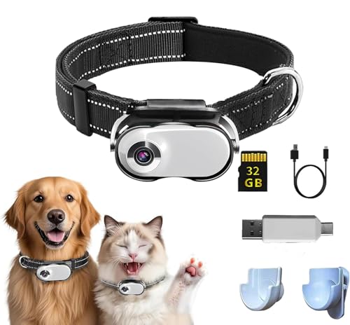 TEFIRE Dog Camera Collar, HD 1080P with Video Record...
