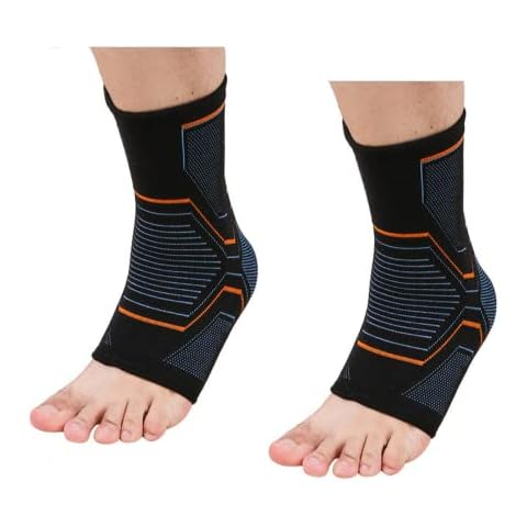Jzy Qzn Copper Infused Ankle Braces Foot Support Compression Sleeves for Men and Women, Ankle Stabilizer for Fasciitis, Sprained, Sports Protection, 1 Pair Cover