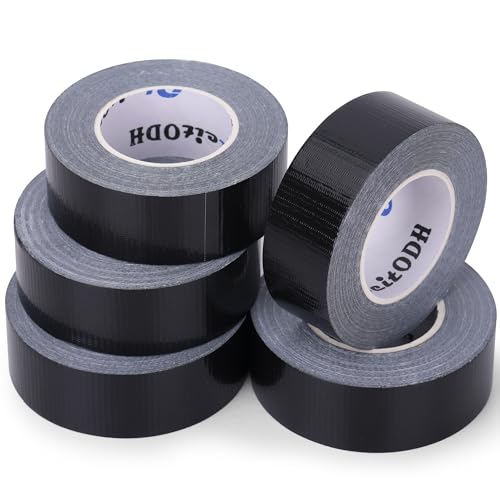 Image of 5 Pack Mini Black Duct Tape, 1 inch X 75 Yards Travel Size Duct Tape, Pocket Size Heavy Duty Waterproof No Residue Tear by Hand, Multi-Use for Indoor & Outdoor Repairs, travel camping DIY projects