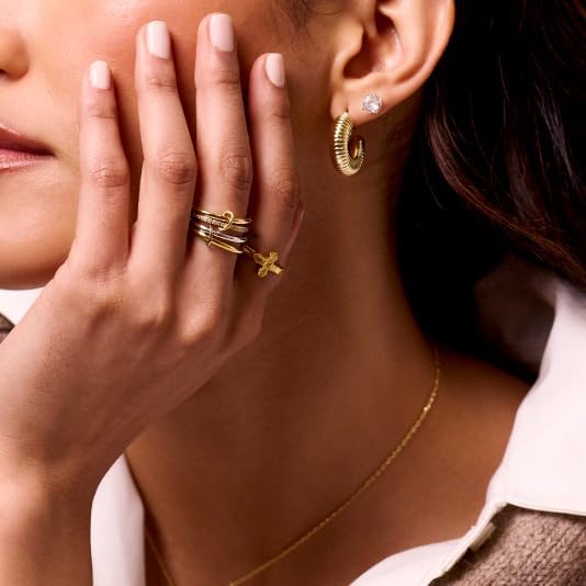 Electric Picks Heiress Ring for Women, Two-Tone 14k Gold Plated and Silver Statement Ring, Available Sizes 5–10, Modern Minimalist Jewelry Gift image 5