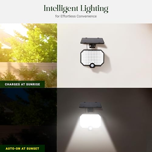 Image of Dylect Eco Motion Sensor Solar Wall Light for Garden, Parking, Terrace, Security, Shop | 3 in 1 Function, IP44 Waterproof, Upto 12 Hr Runtime, Easy Installation (Cool White)