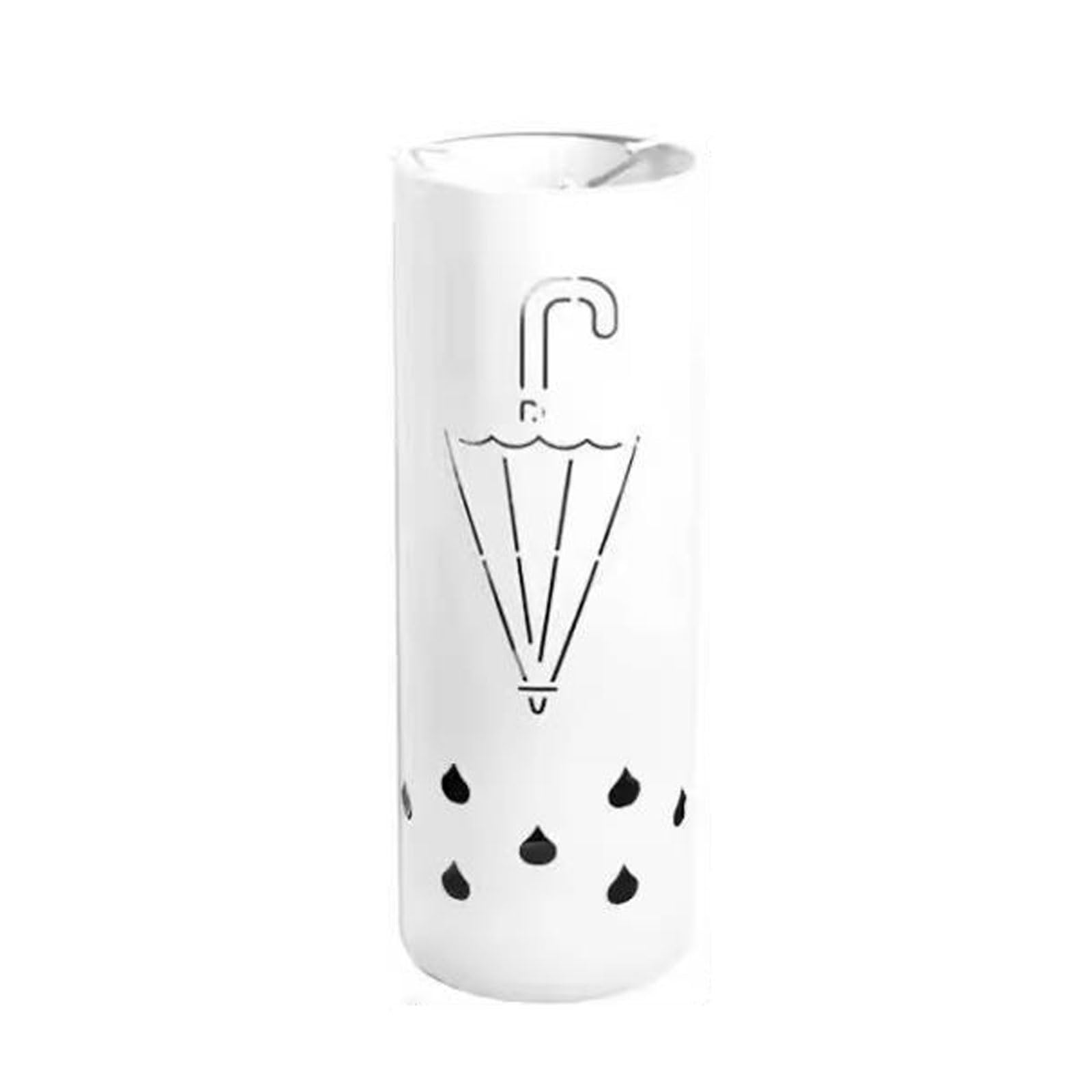 CFY652 Umbrella rack Modern Metal Freestanding Small Umbrella Holder Stand Storage Rack with Hooks, Household Hotel Lobby Commercial Bucket for Entrance, Bin Office(White)
