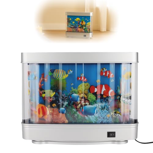 Aquarium Baby - Mit Musik Weicher Augenschutz Simulation Aquarium Lampe, Nachahmung der Unterwasserwelt Mobile Nachtleuchte, Leiser Energiespar Schreibtischaquarium, Gute Wahl für Geschenke