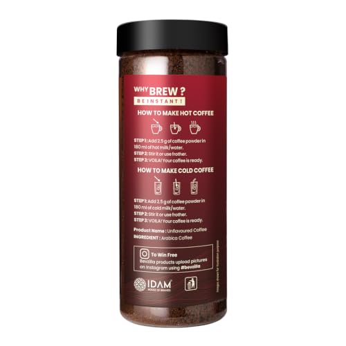 Image of Bevzilla 200g Classic Strong Instant Coffee Powder + 48 Assorted (4 Flavours) Instant Coffee Powder Sachets| Arabica Beans|Best For Espresso, Latte, Cappuccino|Enjoy Hot & Cold