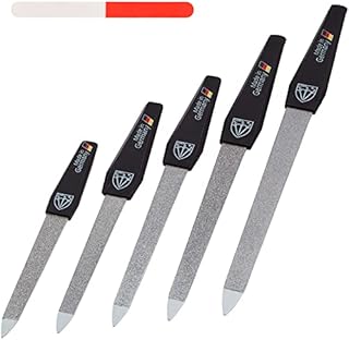 3 Swords Germany - Brand Quality Sapphire Nail File Set (5 pcs.) with 3-Way Nail Buffer (1 pc.), Manicure Pedicure Finger & Toe Nail Care - Made in Solingen Germany (671)