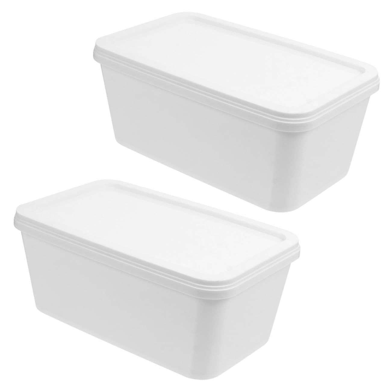 Boîte de Glace Rectangulaire 3 Litres en Plastique, Lot de 2