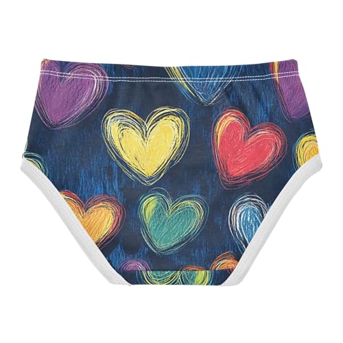 Colorful Hearts Valentine Panties for Girl Toddlers Underwear Floral Cotton Stylish Kids Undies Briefs 2t2