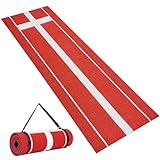 VEVOR Baseball-Schlagmatte Trainingsmatte (305 x 92 cm) Trainingspad Schlagkäfigmatte, Baseballmatte mit lichtechter Rasen & Rutschfester Schaumstoffrückseite, tragbare Softballmatte Pitching Rot