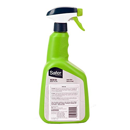 Safer Brand 5180-6 Ready-to-Use Insect Killing, Fungicide and Miticide Neem Oil Spray - Thumbnail 3